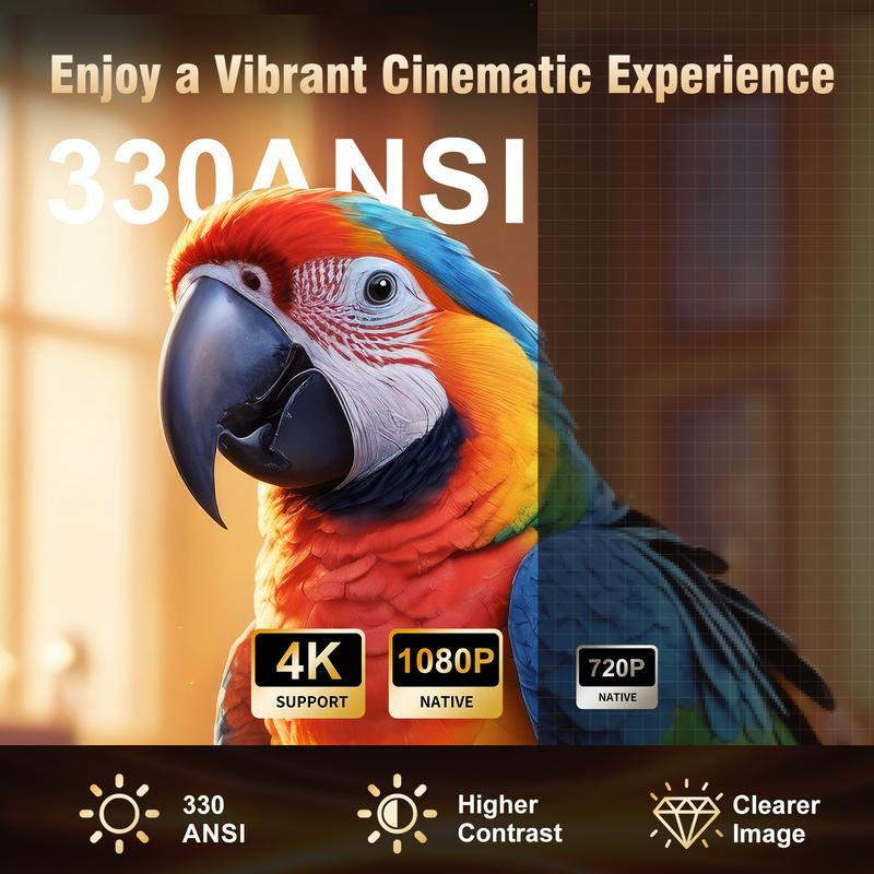 [US Warehouse] Magcubic Auto Focus HY310 Projector 330ANSI 4K Videosource Supported Native 1080P BT5.4 WIFI6 Airmouse Android 11 Built-In Speaker Allwinner H713 180° Flexible 130"Screen 60Hz Reflash Home Cinema Mini Portable Projector