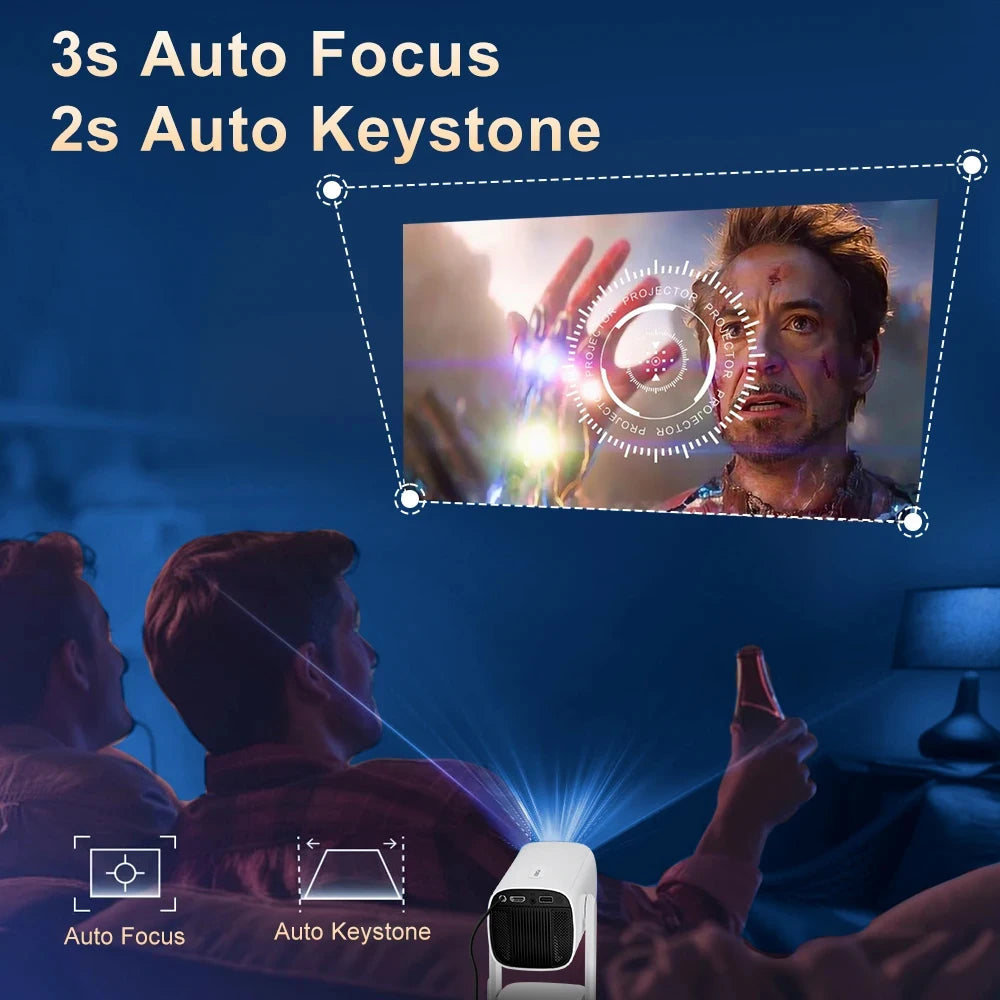 K2 Projector Android 11.0 2.4/5G Wifi 6 BT 5.2 Native 720P Support 4K Home Cinema Portable Outdoor Smart Mini Projector